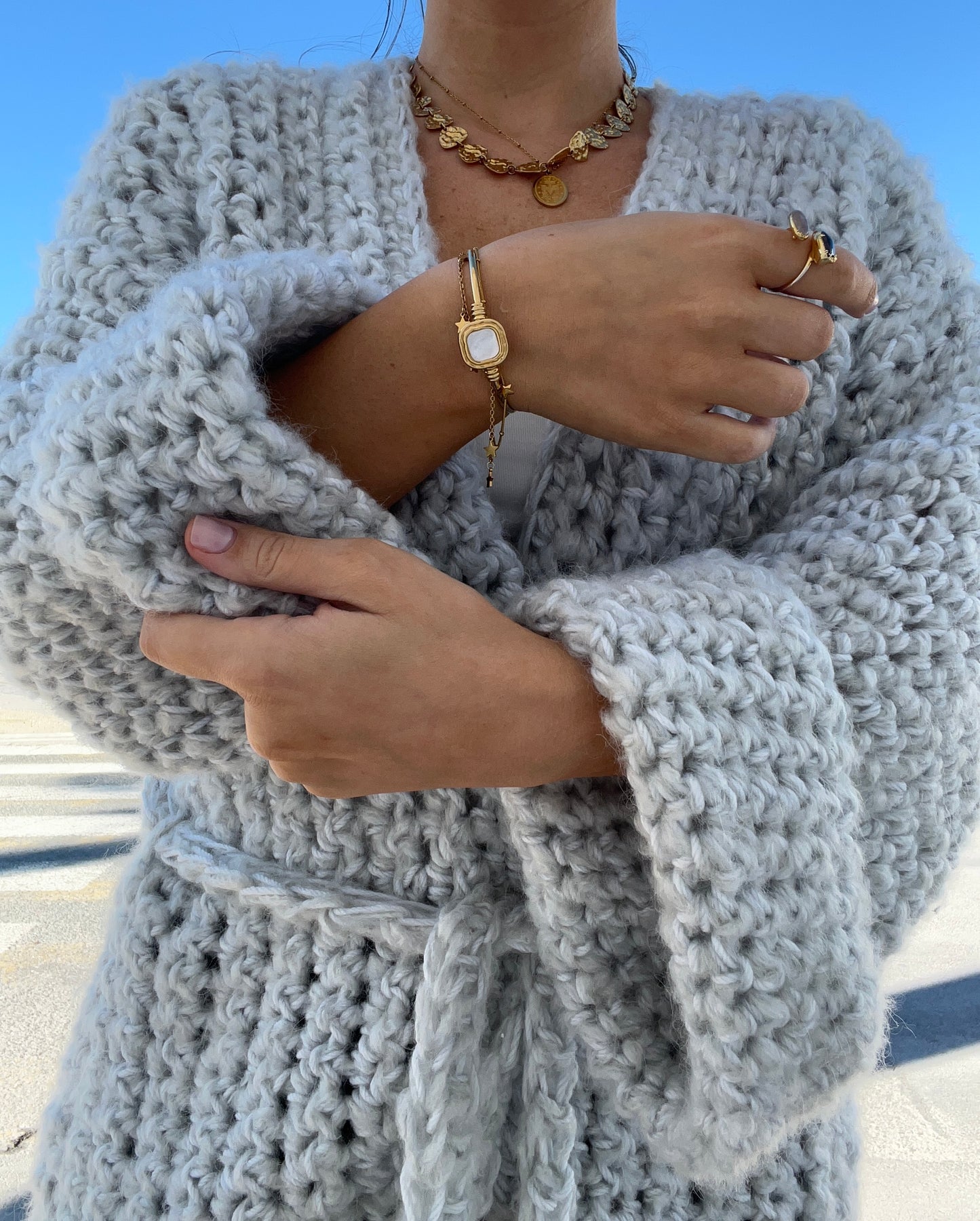 CHUNKY BABE WRAP CARDIGAN + MARSHMALLOW WRAP CARDI