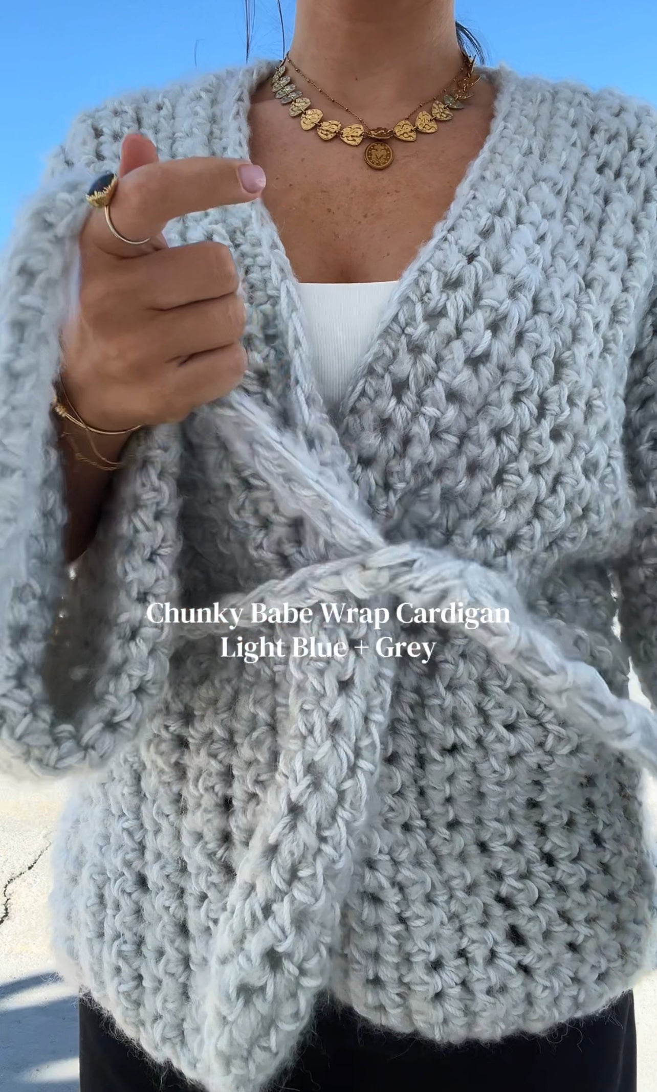 CHUNKY BABE WRAP CARDIGAN + MARSHMALLOW WRAP CARDI